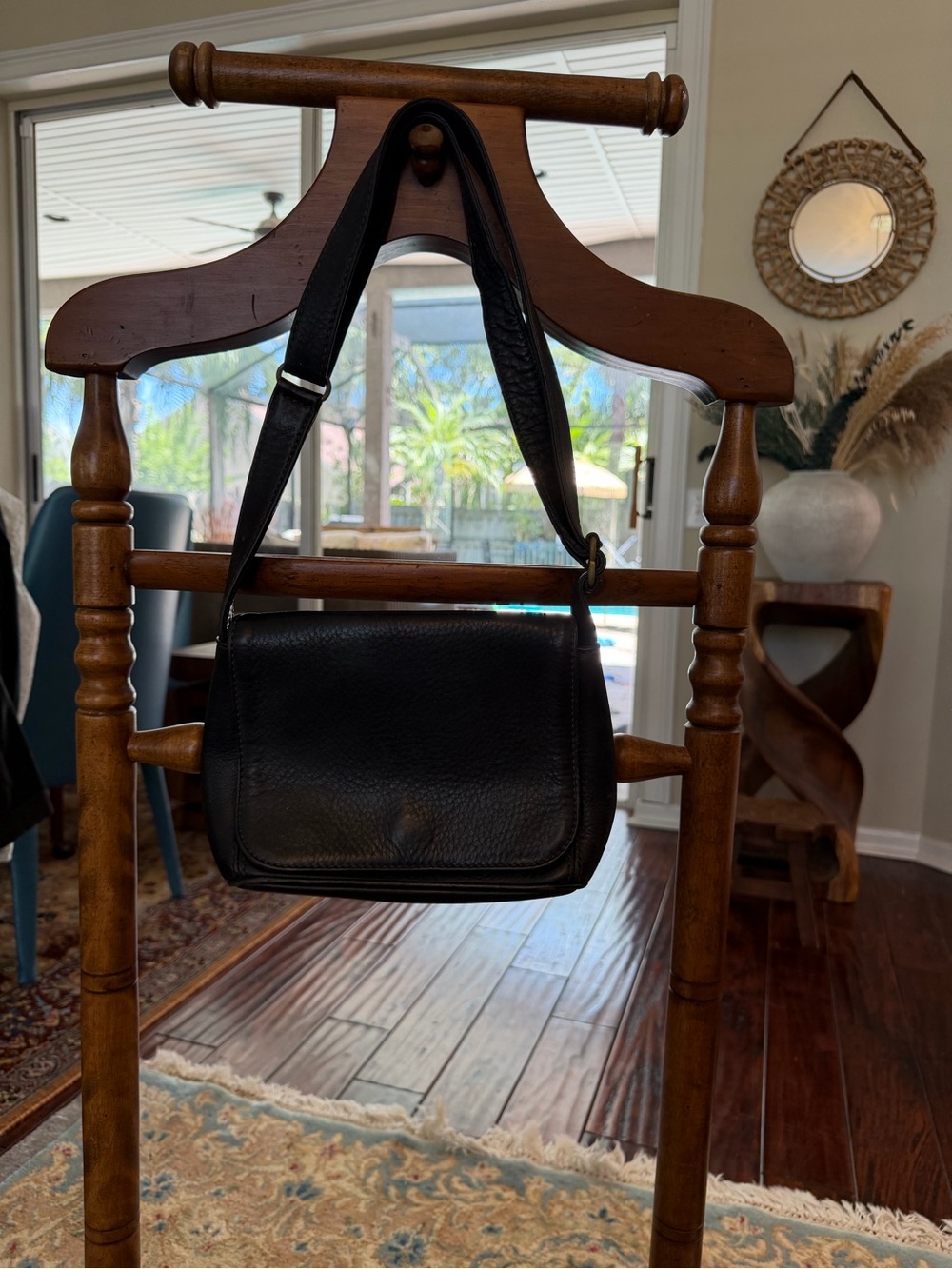 Vintage 1997 Coach Black Leather Flap Crossbody Shoulder Bag Style 4929 USA Made